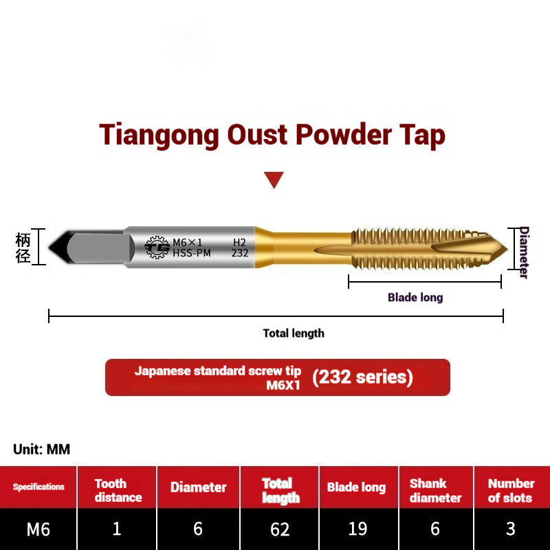 1097-Powder metallurgy machine taps stainless steel special taps straight groove spiral apex screw tip taps taps Shandong Denso Pricision Tools Co.,Ltd.